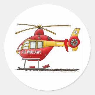 EMS EMT Rescue Medical Helicopter Ambulance Runder Aufkleber