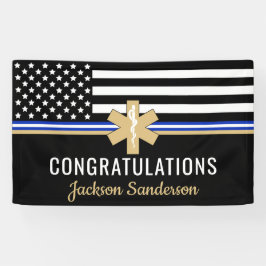 EMS First Responder White Line Flag EMT Retirement Banner