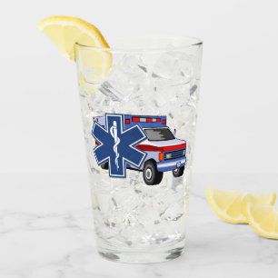 Ems-Krankenwagen EMS-Logo Glas
