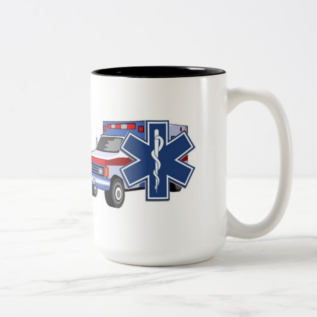 Ems-Krankenwagen Zweifarbige Tasse (Rechts)