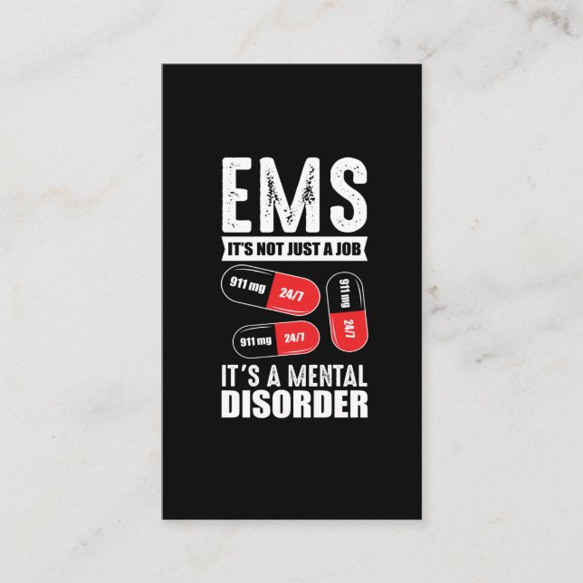 EMS Mental Disease Awareness ambulance paramedid Visitenkarte (Vorderseite)