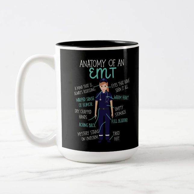 EMS-Notfallanatomie eines EMT Zweifarbige Tasse (Links)