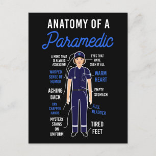 EMS-Notfallanatomie eines paramedizinischen Feiertagspostkarte