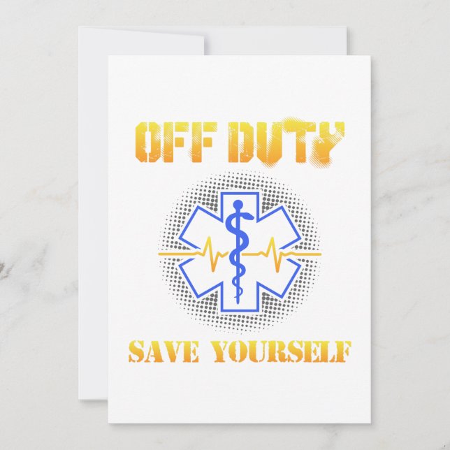 EMS Off Duty Rette sich selbst paramedic Rescue Fu Dankeskarte (Vorderseite)