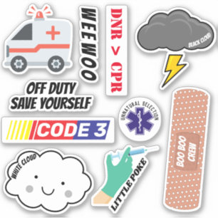 EMS-Spaß, Paramedic-Jokes-Sticker-Pack Aufkleber