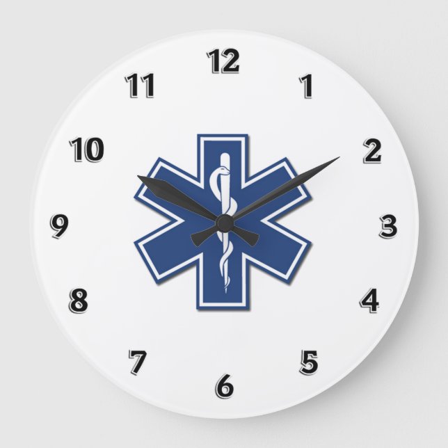 EMS Star of Life Große Wanduhr (Vorderseite)