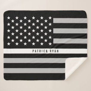 EMS Thin White Line American Flag Monogram Med. Sherpadecke