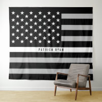 EMS Thin White Line American Flag Monogramm