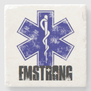 EMSTRONG (nur Logo) Steinuntersetzer