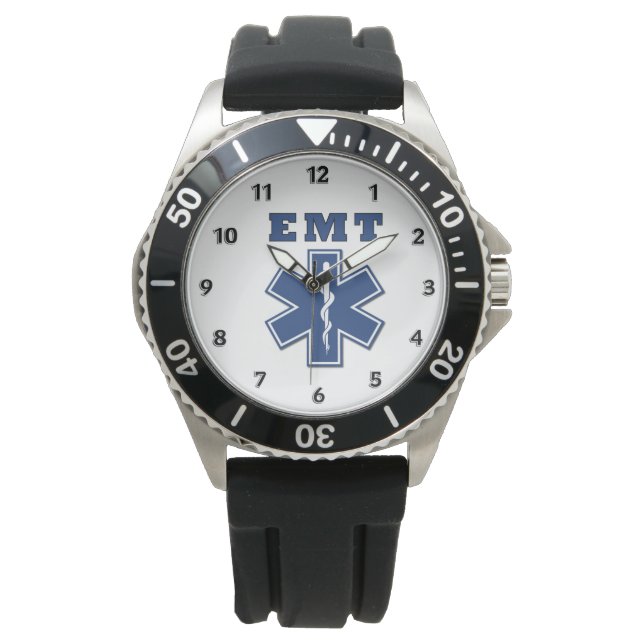 EMT Blue Star of Life Armbanduhr (Vorderseite)