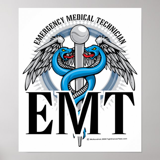 EMT Caduceus Blue Poster (Vorne)