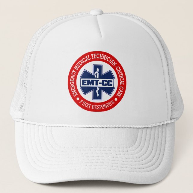 EMT-CC (Emergency Medical Tech - Critical Care) Truckerkappe (Vorderseite)