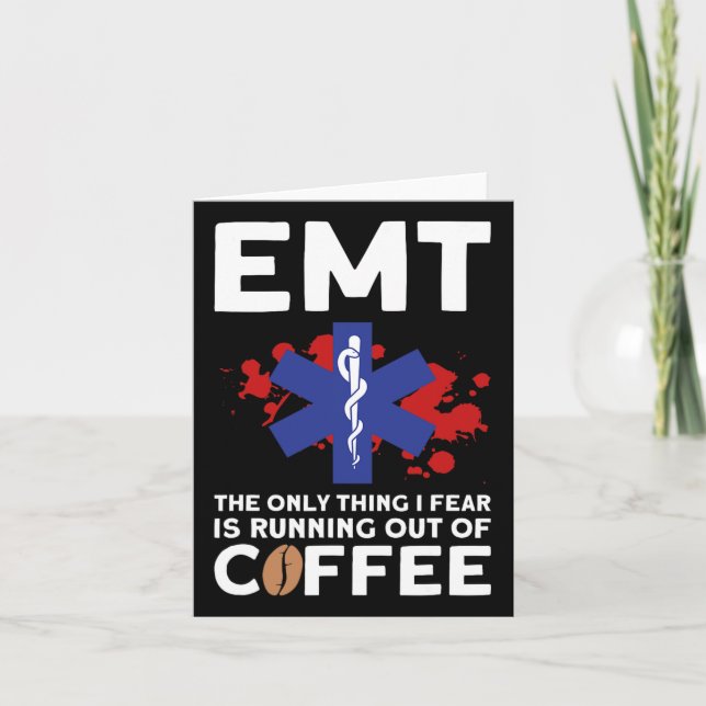 Emt Coffee - Funny Emt Halloween Karte (Vorderseite)