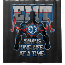 EMT, das auf einmal ein Live rettet Duschvorhang