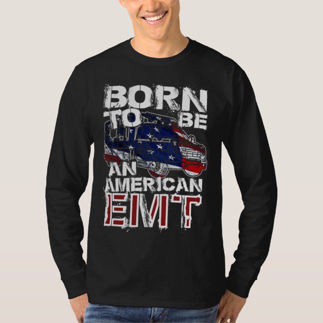 EMT Distressed American USA Flag For EMTs T-Shirt (Vorderseite)