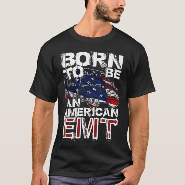 EMT Distressed American USA Flag For EMTs T-Shirt (Vorderseite)