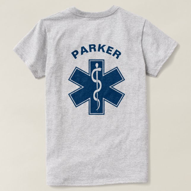 EMT EMS Sanitäter-Blau T-Shirt (Design Rückseite)