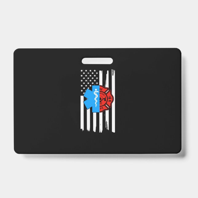 Emt Firefighter American Flag Distressed.Png Ausweis (Vorderseite)