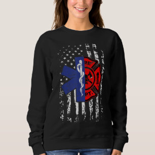 EMT Firefighter EMT American Flag Geschenk Sweatshirt
