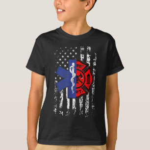 EMT Firefighter EMT American Flag Geschenk T-Shirt