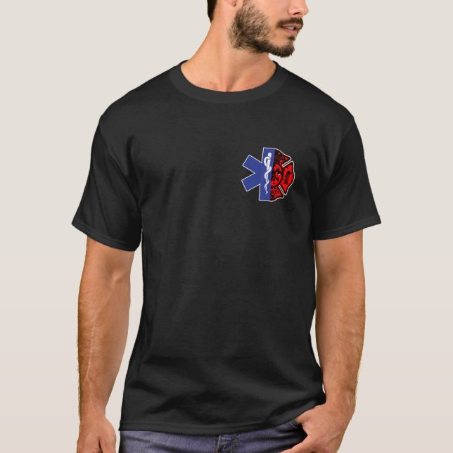 EMT Firefighter Shirt Feuerwehrmann zwei Seiten EM (Vorderseite)