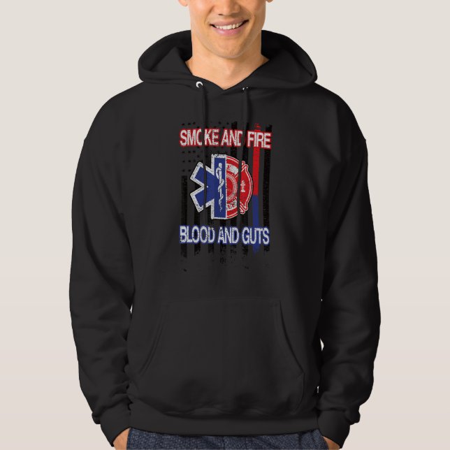 Emt Firefighter US Flag Firefighter Emt Hoodie (Vorderseite)