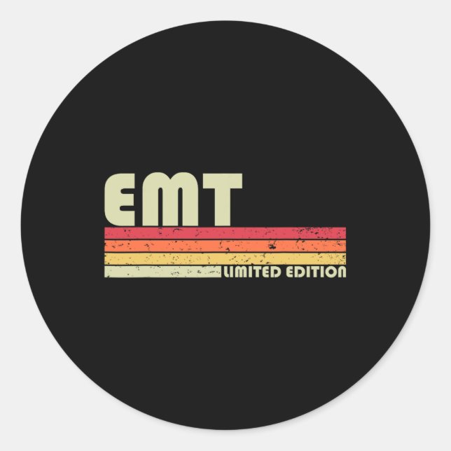 Emt Funny Job Title Profession Birthday Worker Ide Runder Aufkleber (Vorderseite)