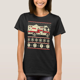 EMT Funny Ugly Christmas Sweater mit Krankenwagen T-Shirt