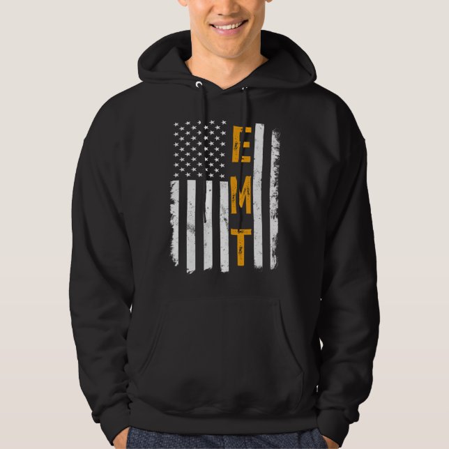 EMT Job American Flag Emergency Medical Technician Hoodie (Vorderseite)