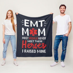 EMT-Mama Ich habe meinen Helden paramedic angehobe Fleecedecke