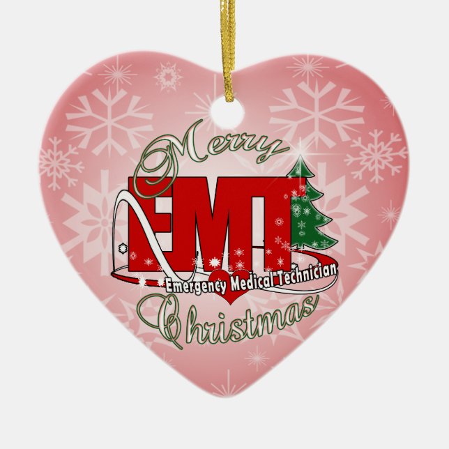 EMT Medizinischer Notfalltechniker CHRISTMAS Keramik Ornament (Vorne)