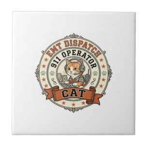 EMT-Notruf 911 Operator Katze EMT-Notruf 911 Ope Fliese