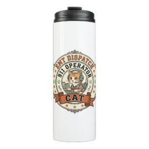 EMT-Notruf 911 Operator Katze EMT-Notruf 911 Ope Thermosbecher