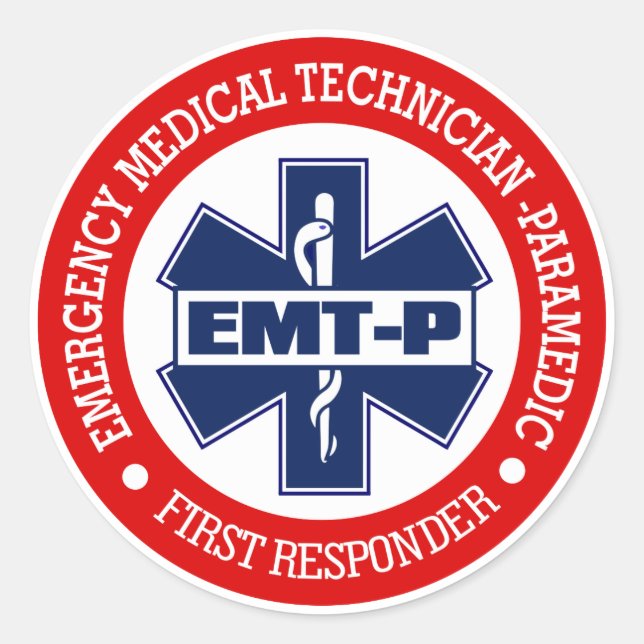 EMT-P (Emergency Medical Tech). - Paramedic) Runder Aufkleber (Vorderseite)