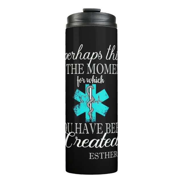 EMT Paramedic Hero Creative Bible Verse Covid Thermosbecher (Vorderseite)