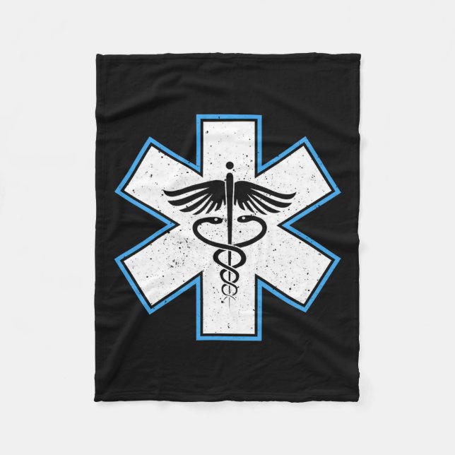 Emt Paramedic Star - Caduceus Ems First Responder Fleecedecke (Vorderseite)