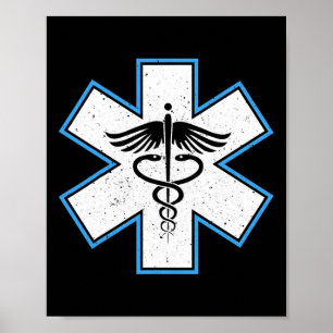 Emt Paramedic Star - Caduceus Ems First Responder Poster