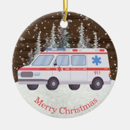 EMT Parmedic Ambulance Weihnachts-Keramik Ornament
