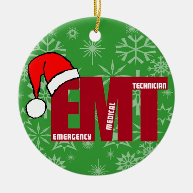 EMT SANKT WEIHNACHTSverzierungs-NOTmed-TECHNOLOGIE Keramik Ornament (Vorne)