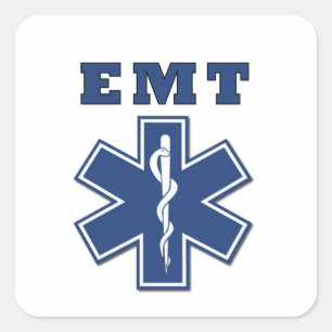 EMT Star of Life Classic Quadratischer Aufkleber