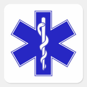 EMT Star of Life Quadratischer Aufkleber