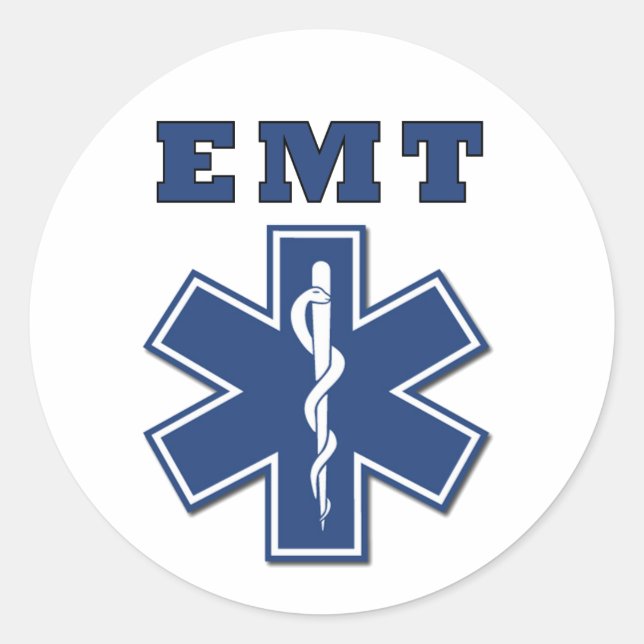 EMT Star of Life Runder Aufkleber (Vorderseite)