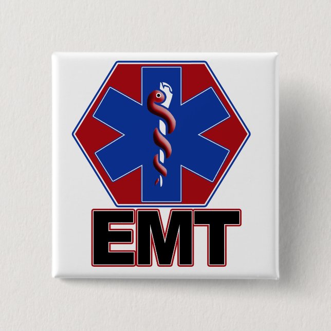 EMT STERN DES LEBEN-SYMBOLS - NOTmedizinische Button (Vorderseite)