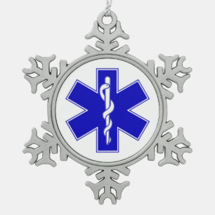EMT Stern des Lebens Schneeflocken Zinn-Ornament