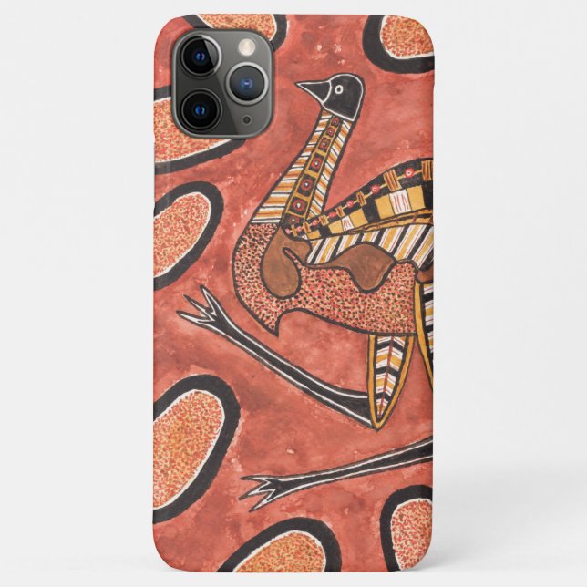 Emu - Aborigine-Inspirierte Kunstmalerei Case-Mate iPhone Hülle (Rückseite)