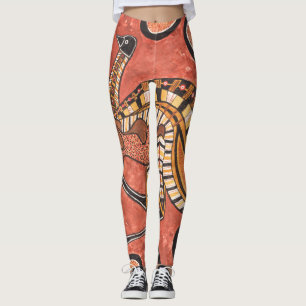Emu - Aborigine-Inspirierte Kunstmalerei Leggings
