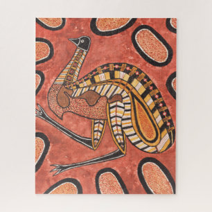 Emu - Aborigine-Inspirierte Kunstmalerei Puzzle