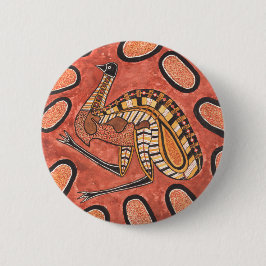 Emu Aborigine-Kunst Malerei Button
