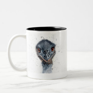 Emu auf Kaffee-Tasse Zweifarbige Tasse