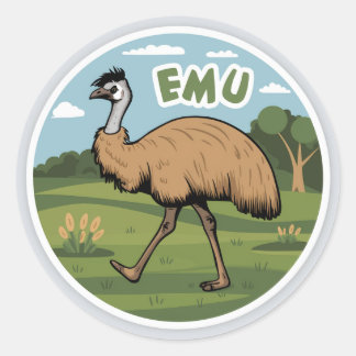 Emu-Aufkleber Runder Aufkleber